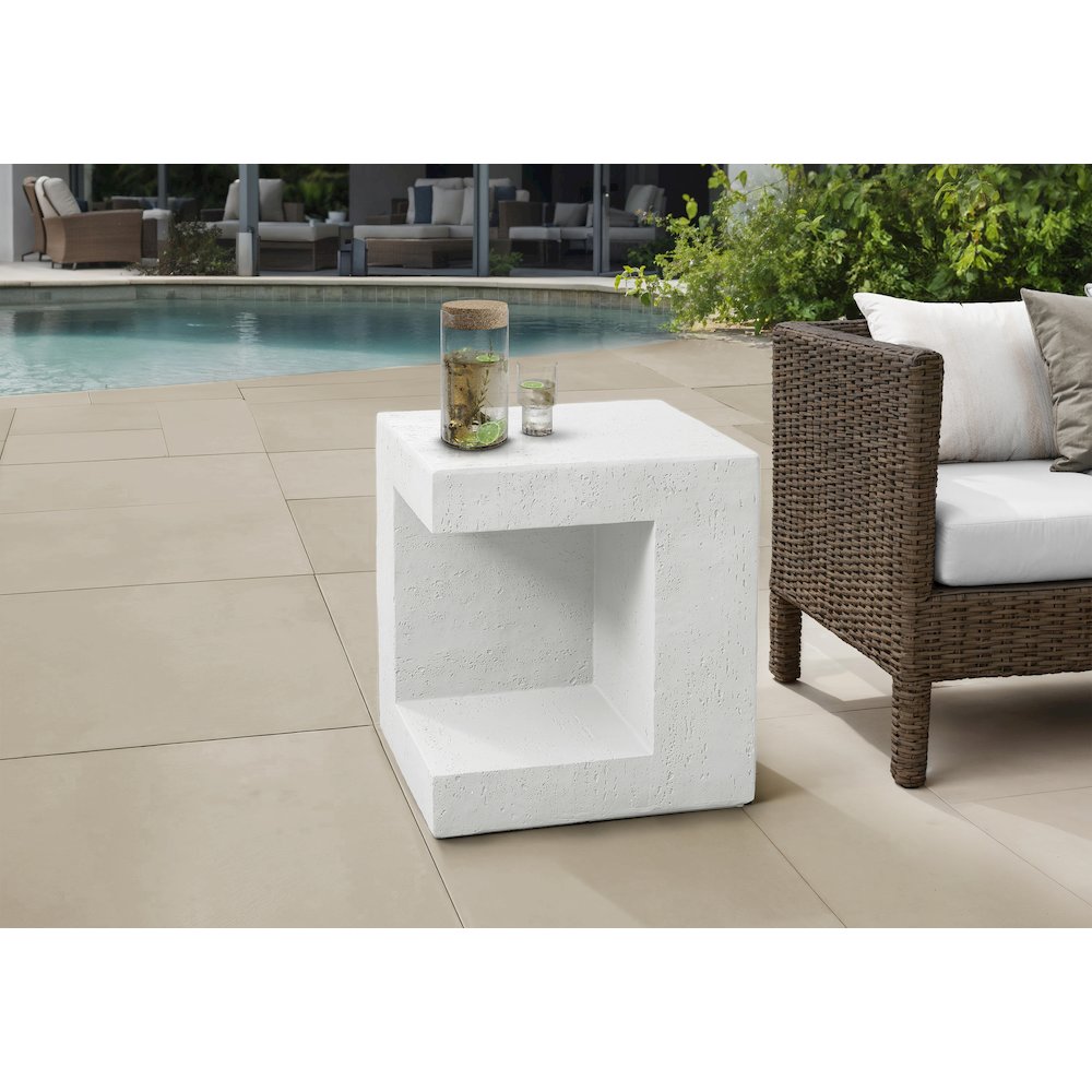 Accent Table, 25H, Side Table, Nightstand, End, Square, White, Contemporary. Picture 3