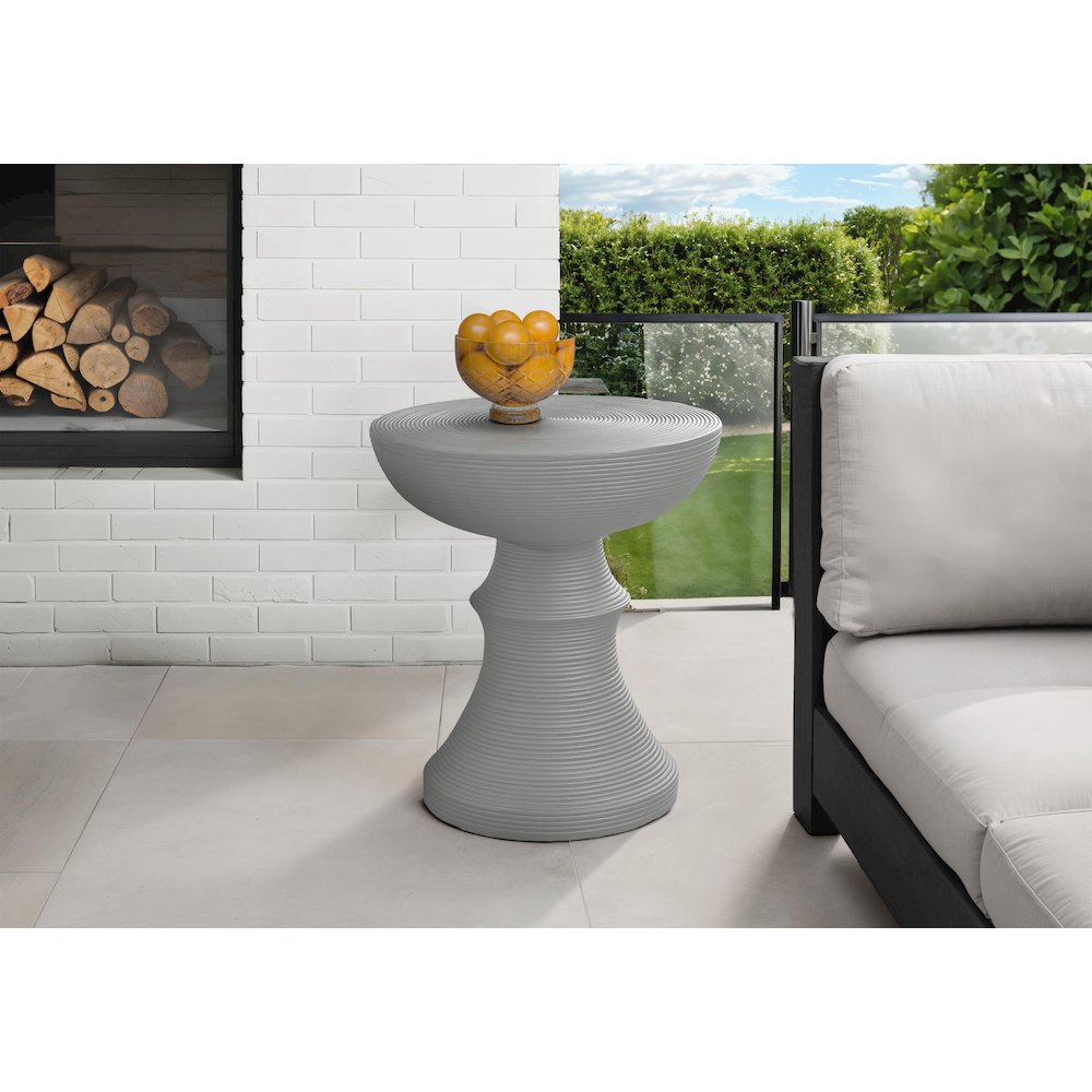 Accent Table, 25H, Side Table, End, Nightstand, Round, Grey, Contemporary. Picture 3