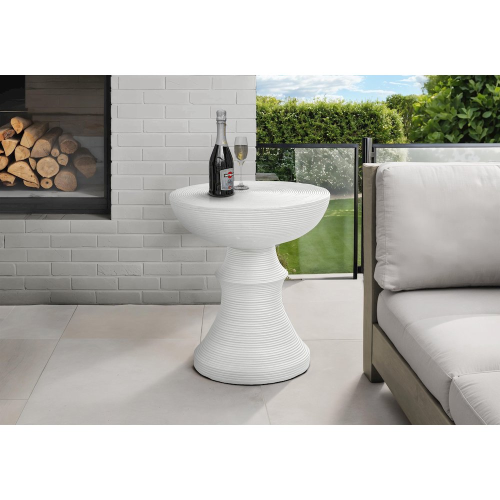 Accent Table, 25H, Side Table, End, Nightstand, Round, White, Contemporary. Picture 3