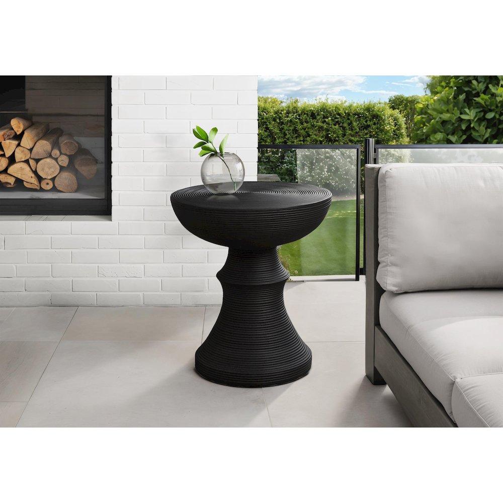 Accent Table, 25H, Side Table, End, Nightstand, Round, Black, Contemporary. Picture 6