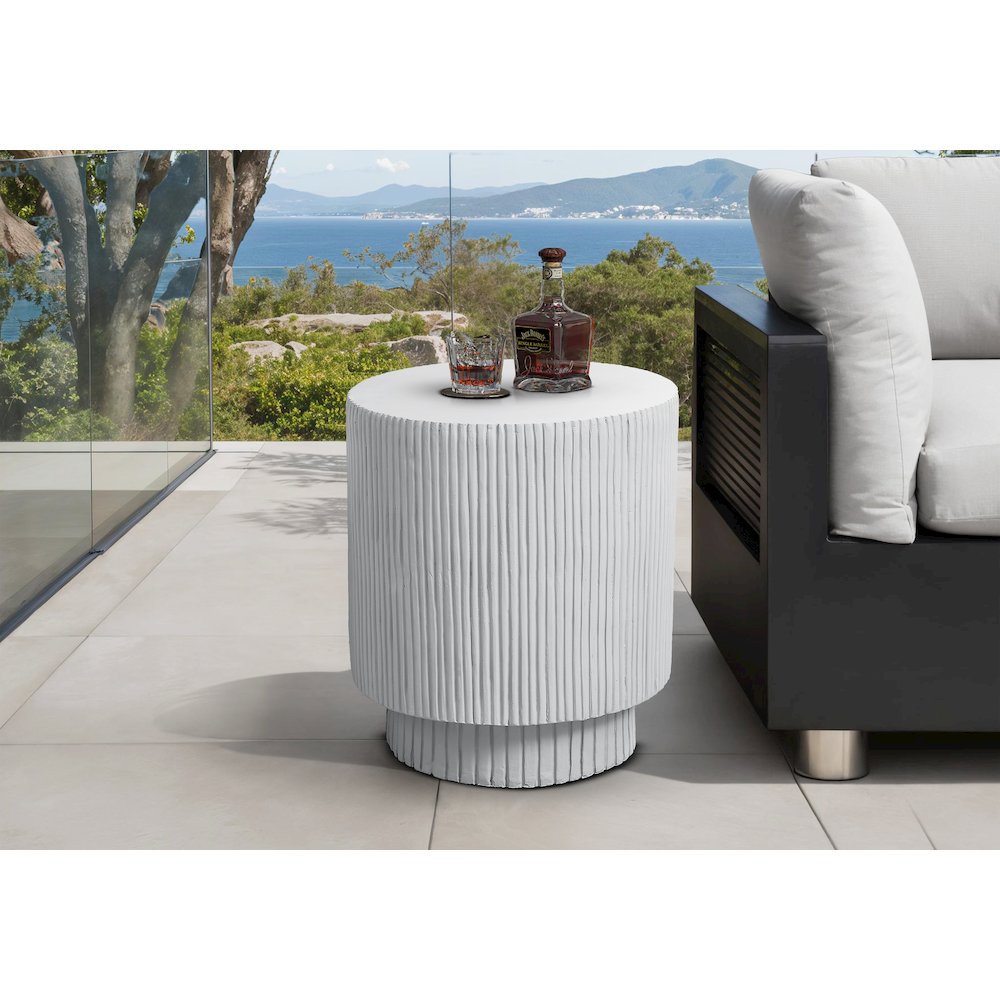 Accent Table, 25H, End, Nightstand, Round, Side Table, White, Contemporary. Picture 8