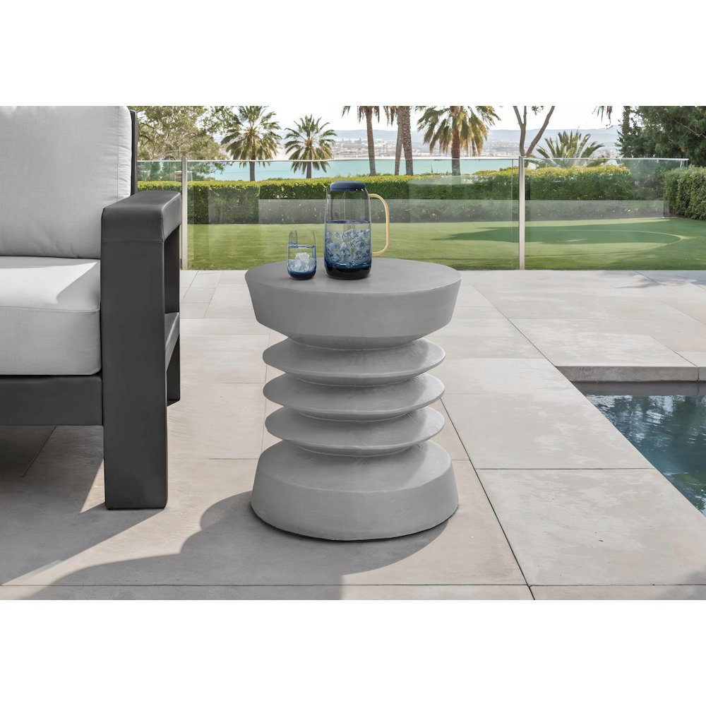 Accent Table, 25H, Side Table, End, Nightstand, Round, Grey, Contemporary. Picture 6