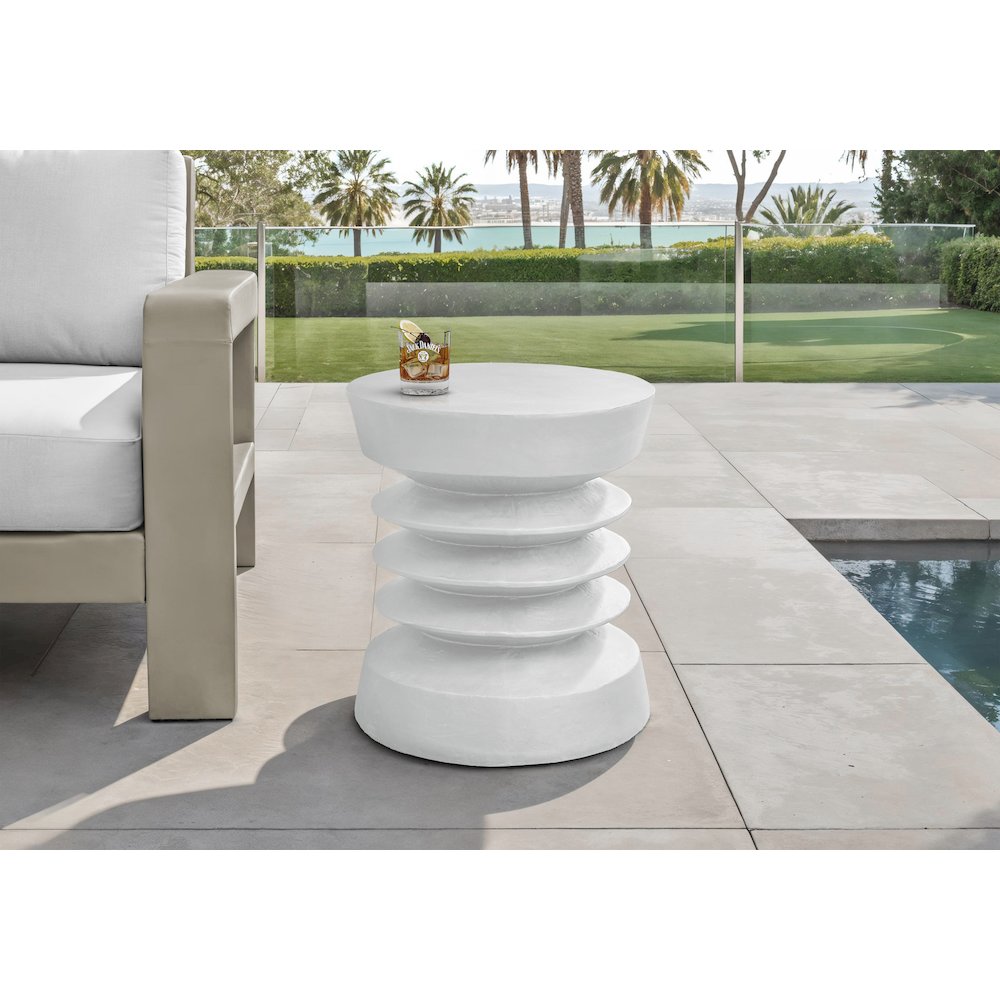 Accent Table, 25H, Side Table, End, Nightstand, Round, White, Contemporary. Picture 3