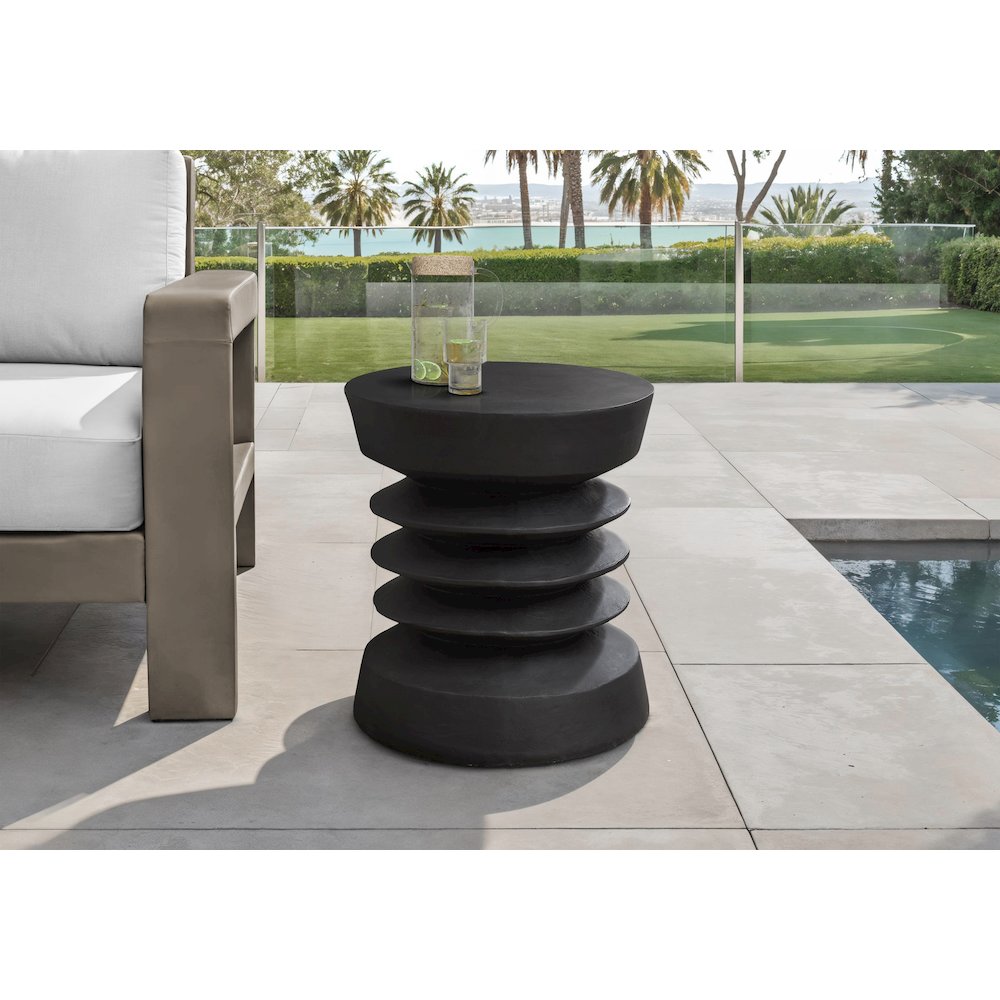 Accent Table, 25H, Side Table, End, Nightstand, Round, Black, Contemporary. Picture 3
