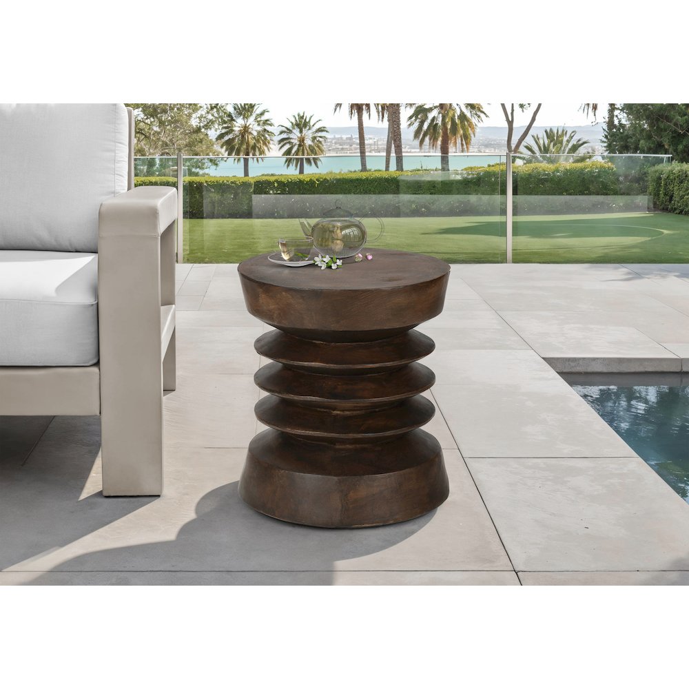 Accent Table, 25H, Side Table, End, Nightstand, Round, Walnut, Contemporary. Picture 6