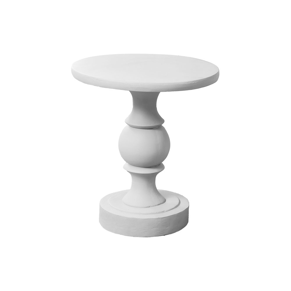 Accent Table, 25H, End, Nightstand, Round, Side Table, White, Transitional. Picture 1