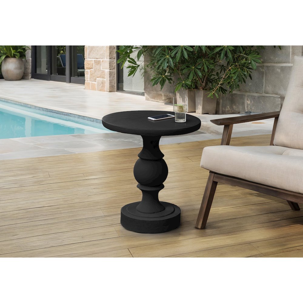 Accent Table, 25H, End, Nightstand, Round, Side Table, Black, Transitional. Picture 6