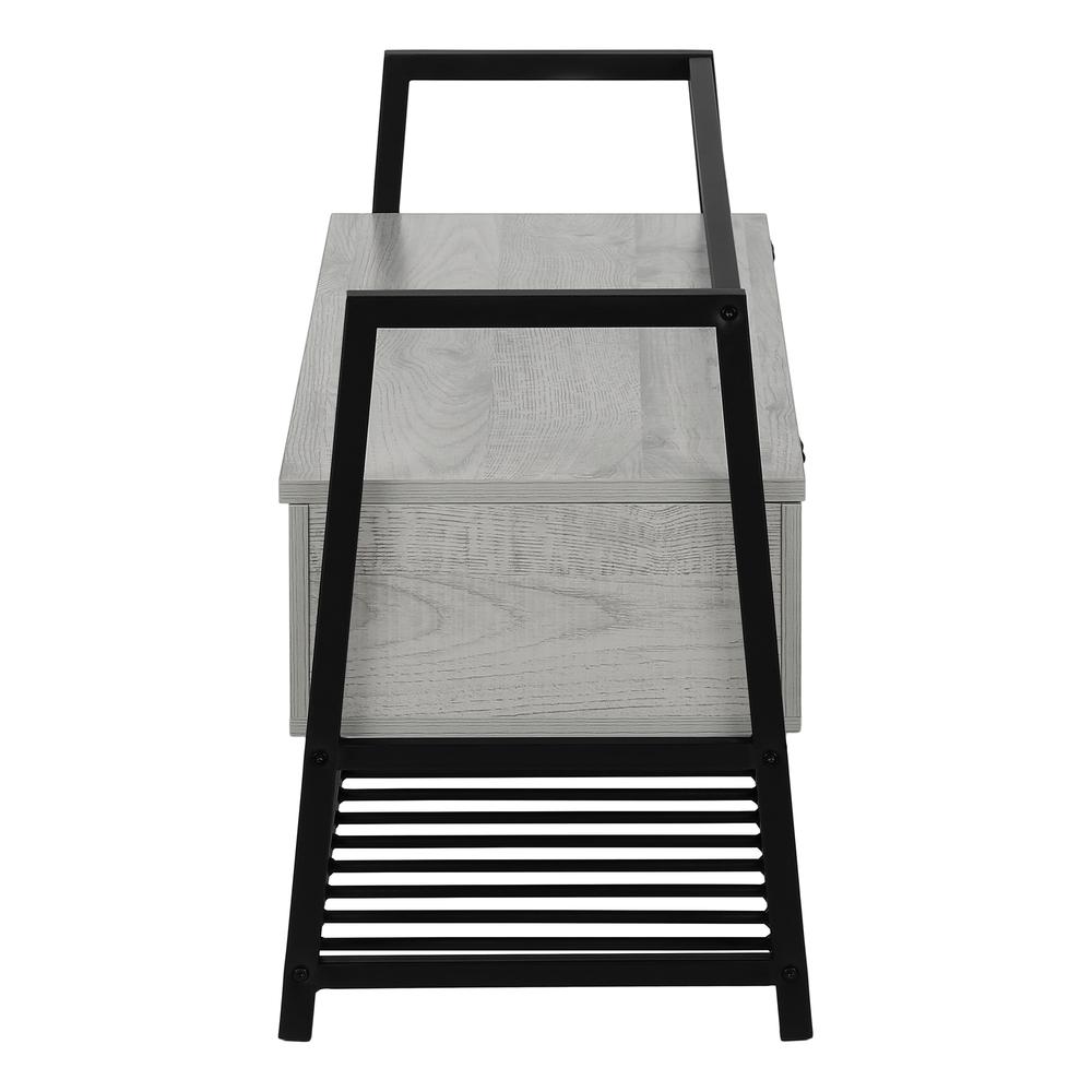 Bench, Entryway, Hallway, Storage, 42 Rectangular, Grey Laminate, Black. Picture 3