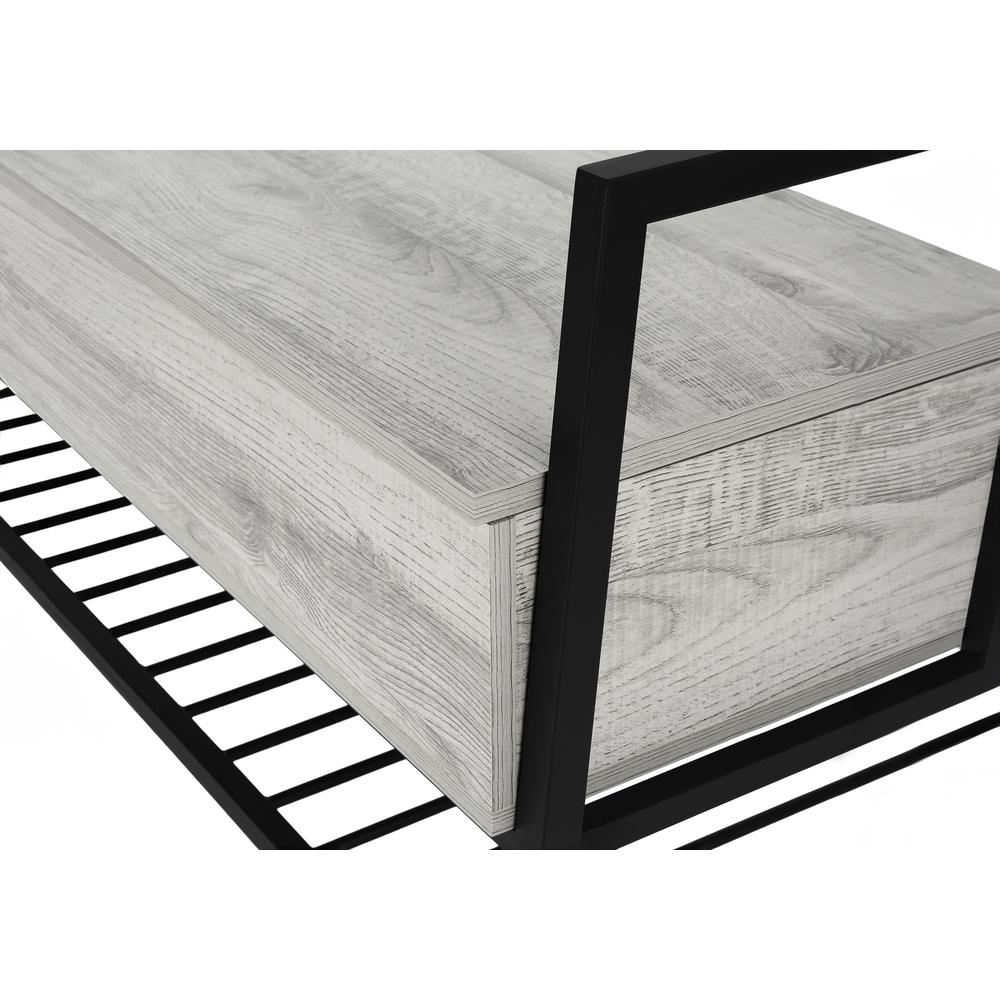 Bench, Entryway, Hallway, Storage, 42 Rectangular, Grey Laminate, Black. Picture 7