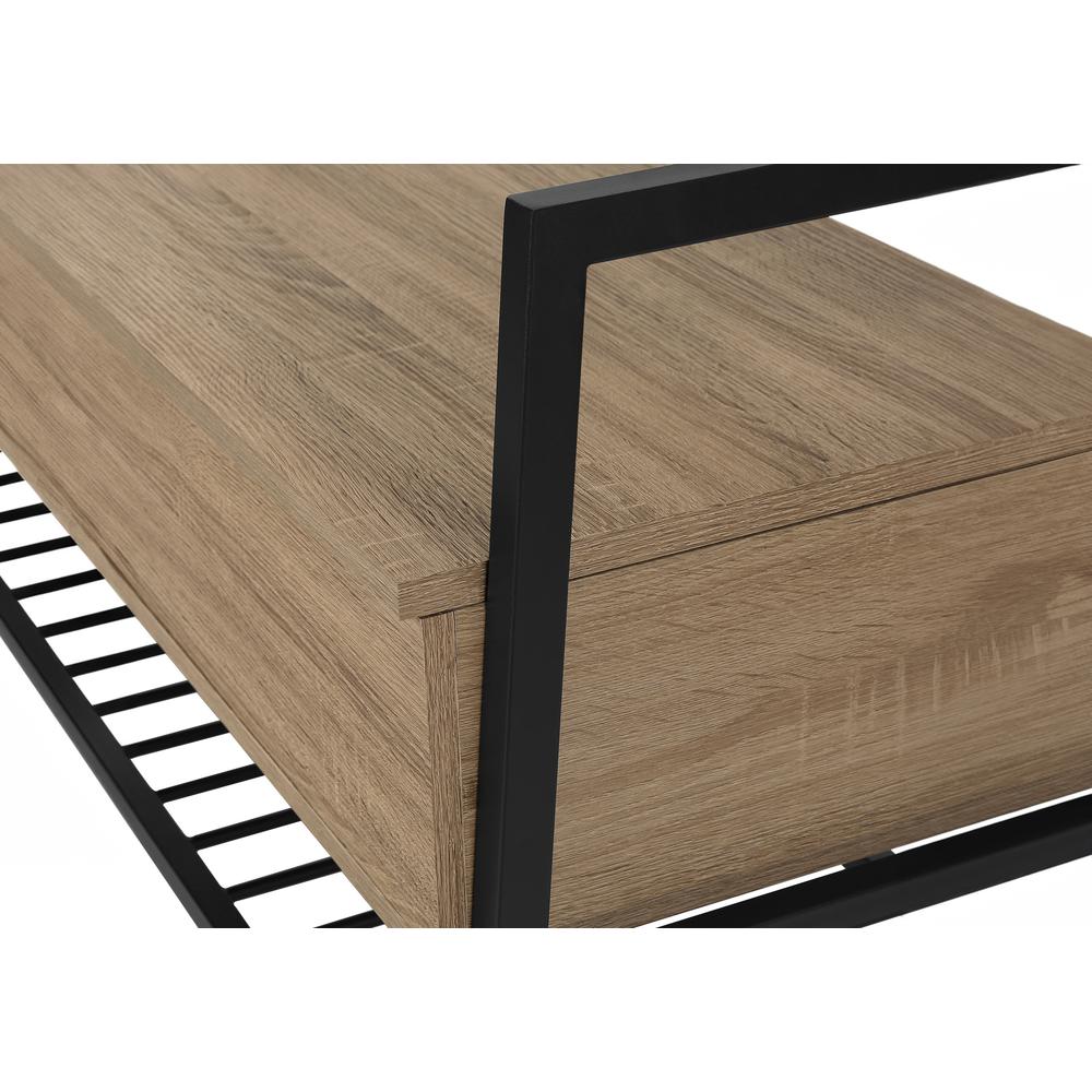 Bench, Entryway, Hallway, Storage, 42 Rectangular, Brown Laminate, Black. Picture 6