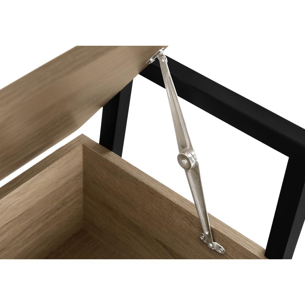 Bench, Entryway, Hallway, Storage, 42 Rectangular, Brown Laminate, Black. Picture 7