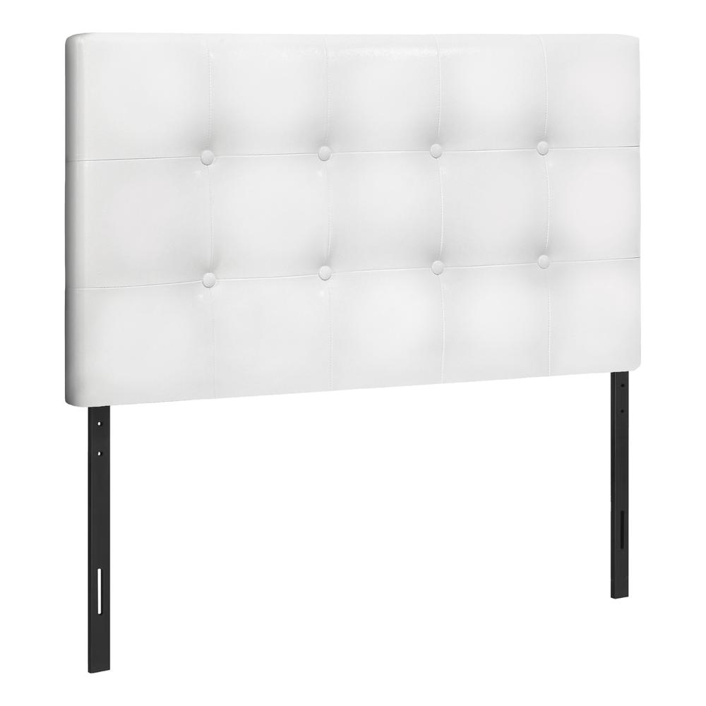 Bed, Headboard Only, Twin Size, Bedroom, Upholstered, White Leather Look. Picture 1