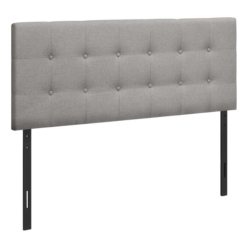 Bed, Headboard Only, Full Size, Bedroom, Upholstered, Grey Linen Look. Picture 1