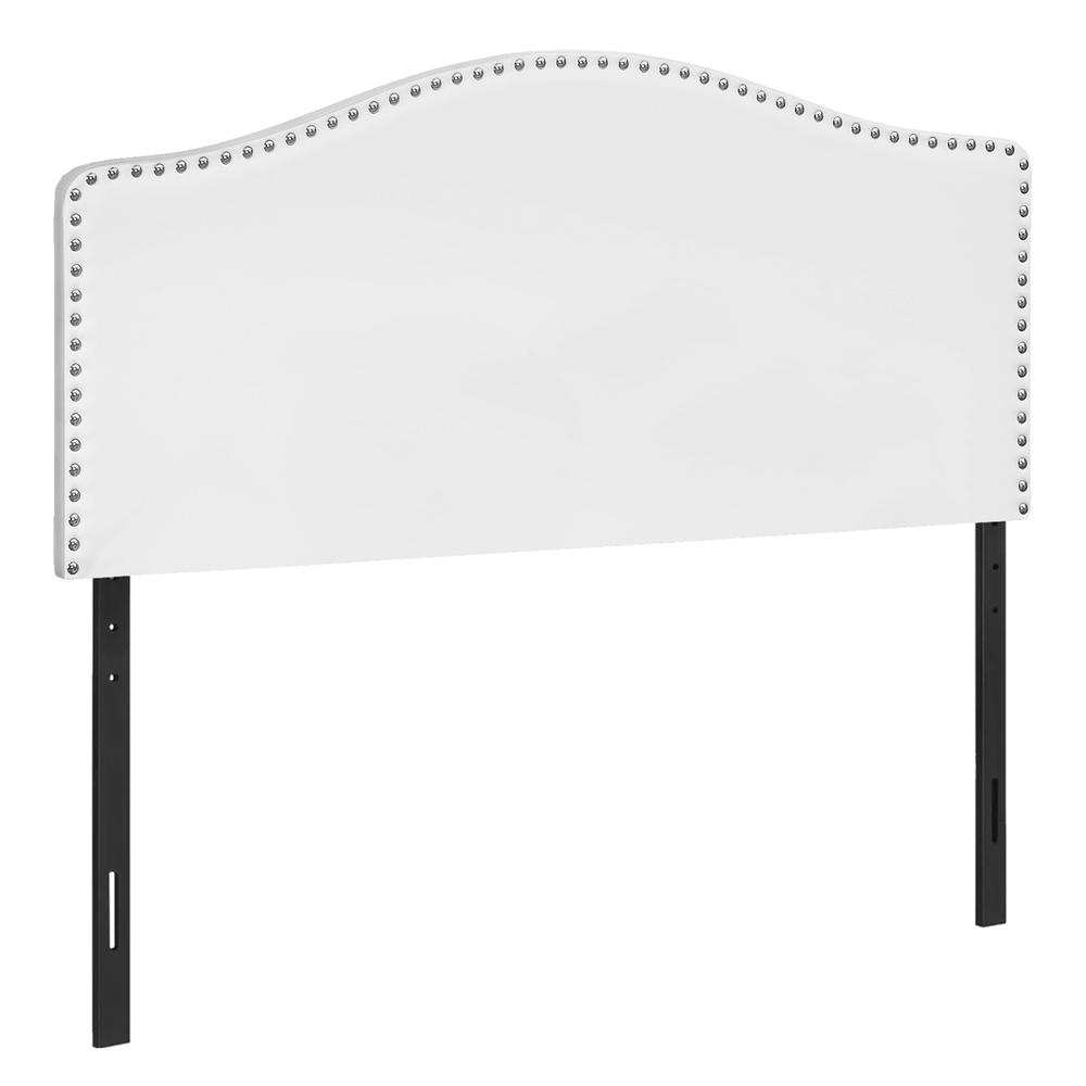 Bed, Headboard Only, Full Size, Bedroom, Upholstered, White Leather Look. Picture 1