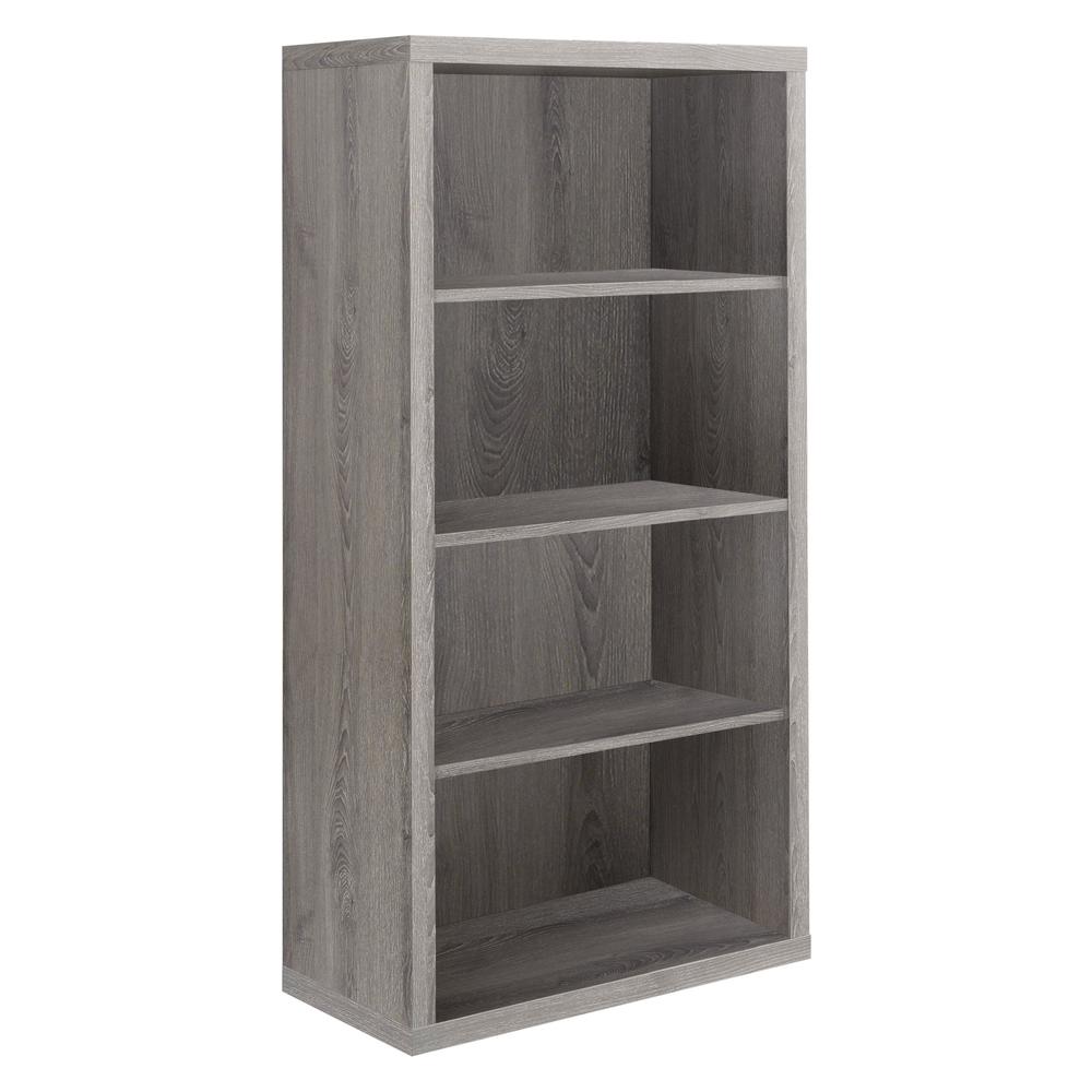 Bookshelf, Bookcase, Etagere, 5 Tier, 48H, Office, Bedroom, Brown Laminate. Picture 1