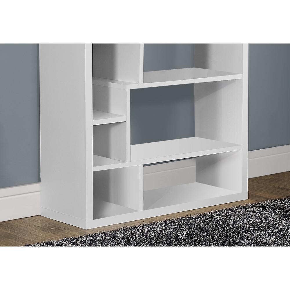 Bookshelf, Bookcase, Etagere, 72H, Office, Bedroom, White Laminate. Picture 3