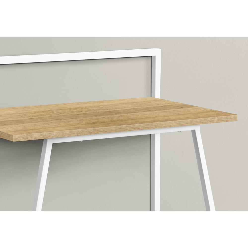 Computer Desk, Home Office, Laptop, 30L, Work, Natural Laminate, White. Picture 3