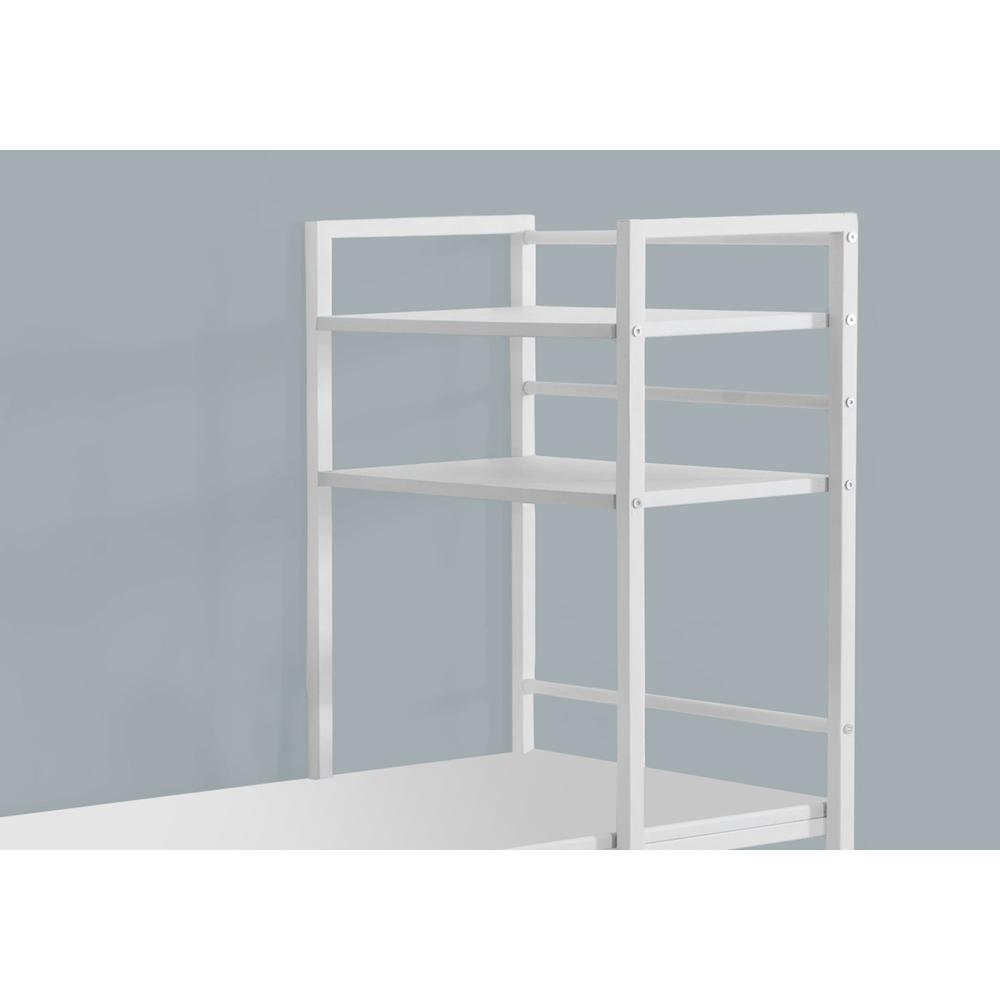 Computer Desk, Home Office, Laptop, Storage Shelves, 48L, Work, White Laminate. Picture 3