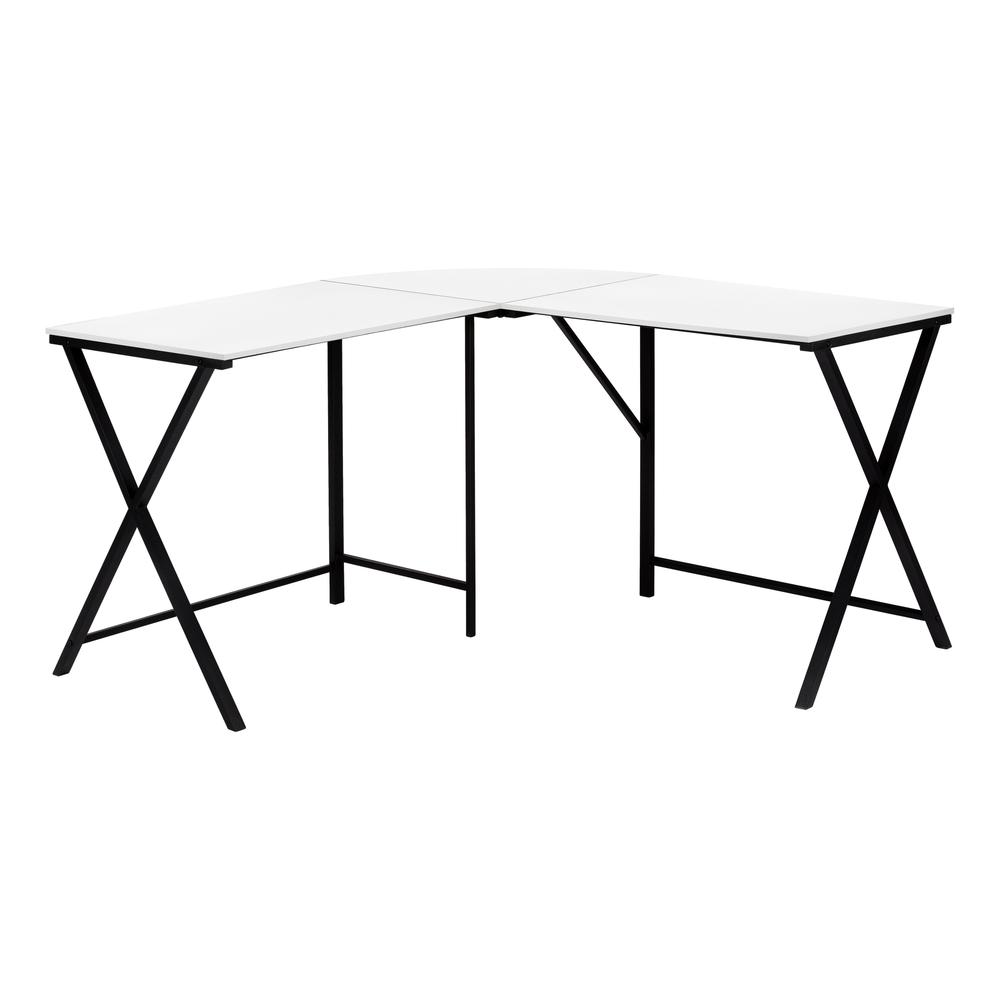 Computer Desk, Home Office, Corner, 55L, L Shape, Work, Laptop, White Laminate. Picture 1