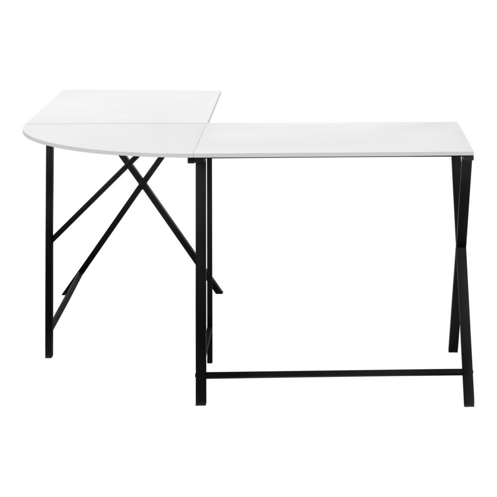Computer Desk, Home Office, Corner, 55L, L Shape, Work, Laptop, White Laminate. Picture 2