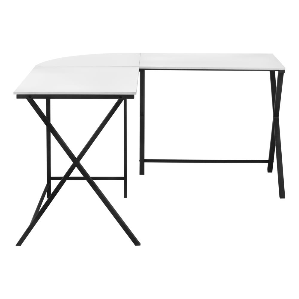 Computer Desk, Home Office, Corner, 55L, L Shape, Work, Laptop, White Laminate. Picture 4