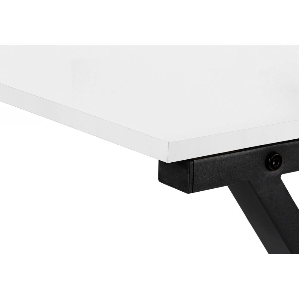 Computer Desk, Home Office, Corner, 55L, L Shape, Work, Laptop, White Laminate. Picture 6