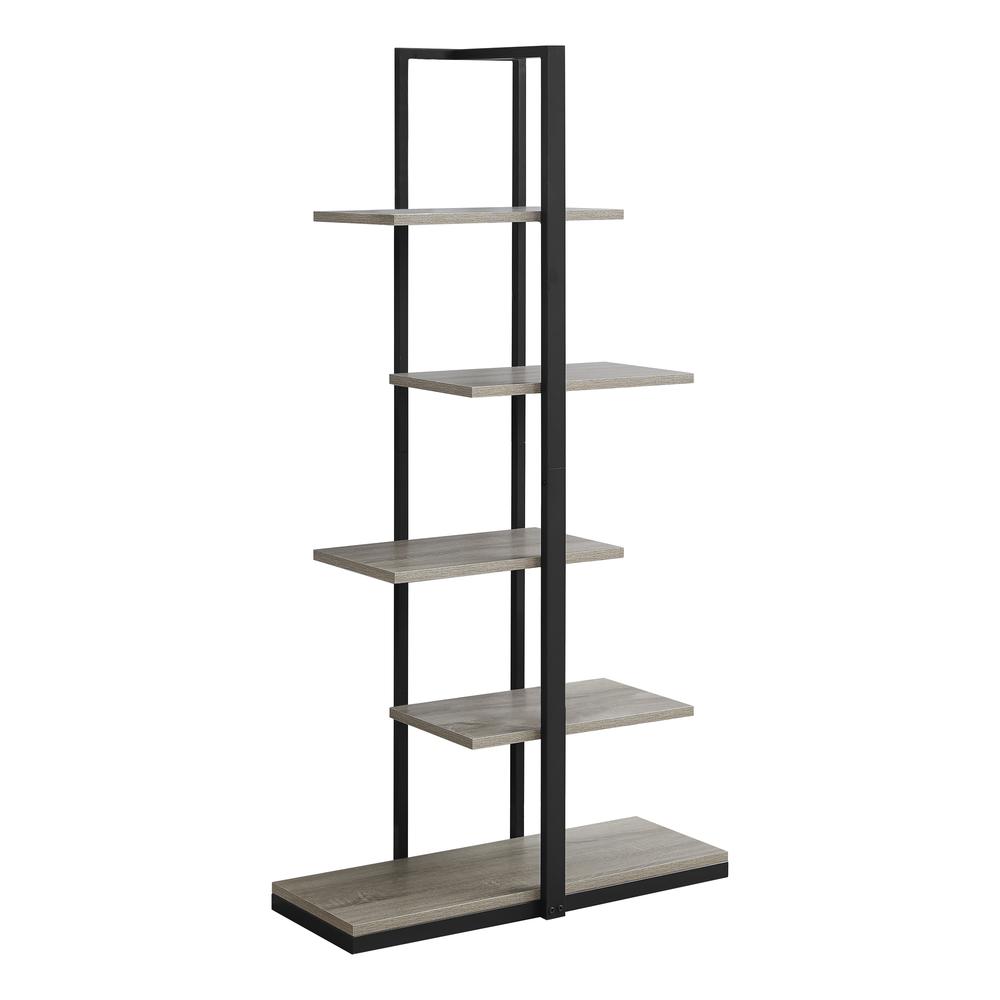 Bookshelf, Bookcase, Etagere, 5 Tier, 60H, Office, Bedroom, Brown Laminate. Picture 1