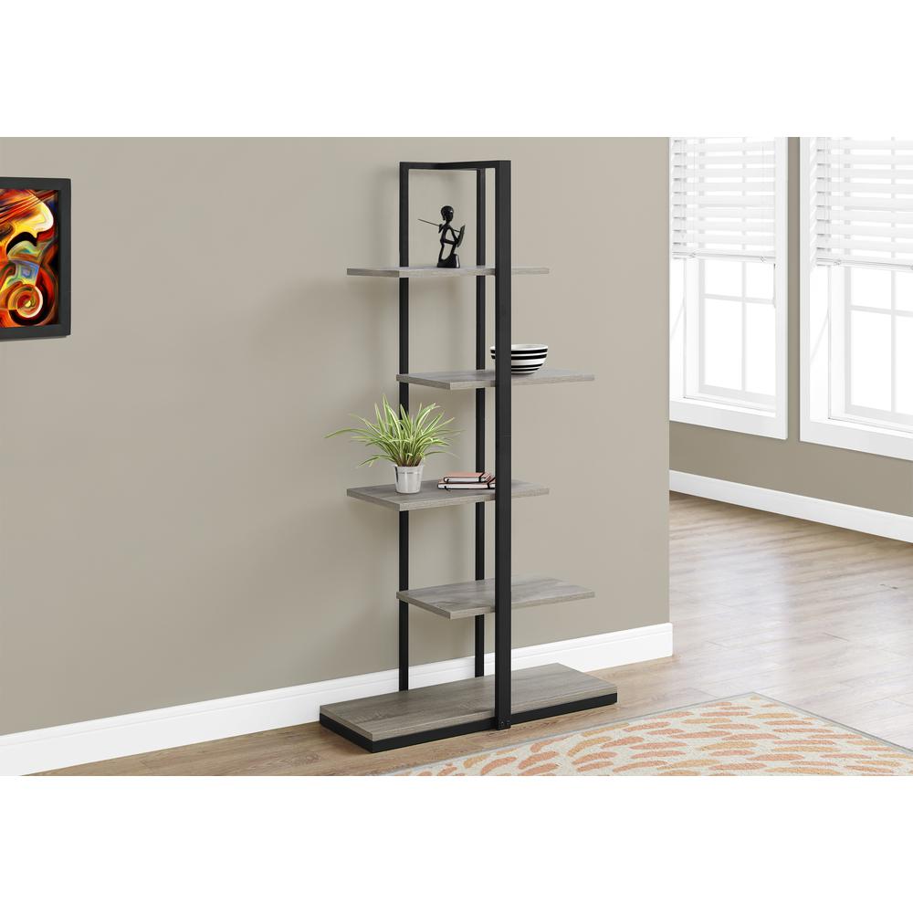 Bookshelf, Bookcase, Etagere, 5 Tier, 60H, Office, Bedroom, Brown Laminate. Picture 3