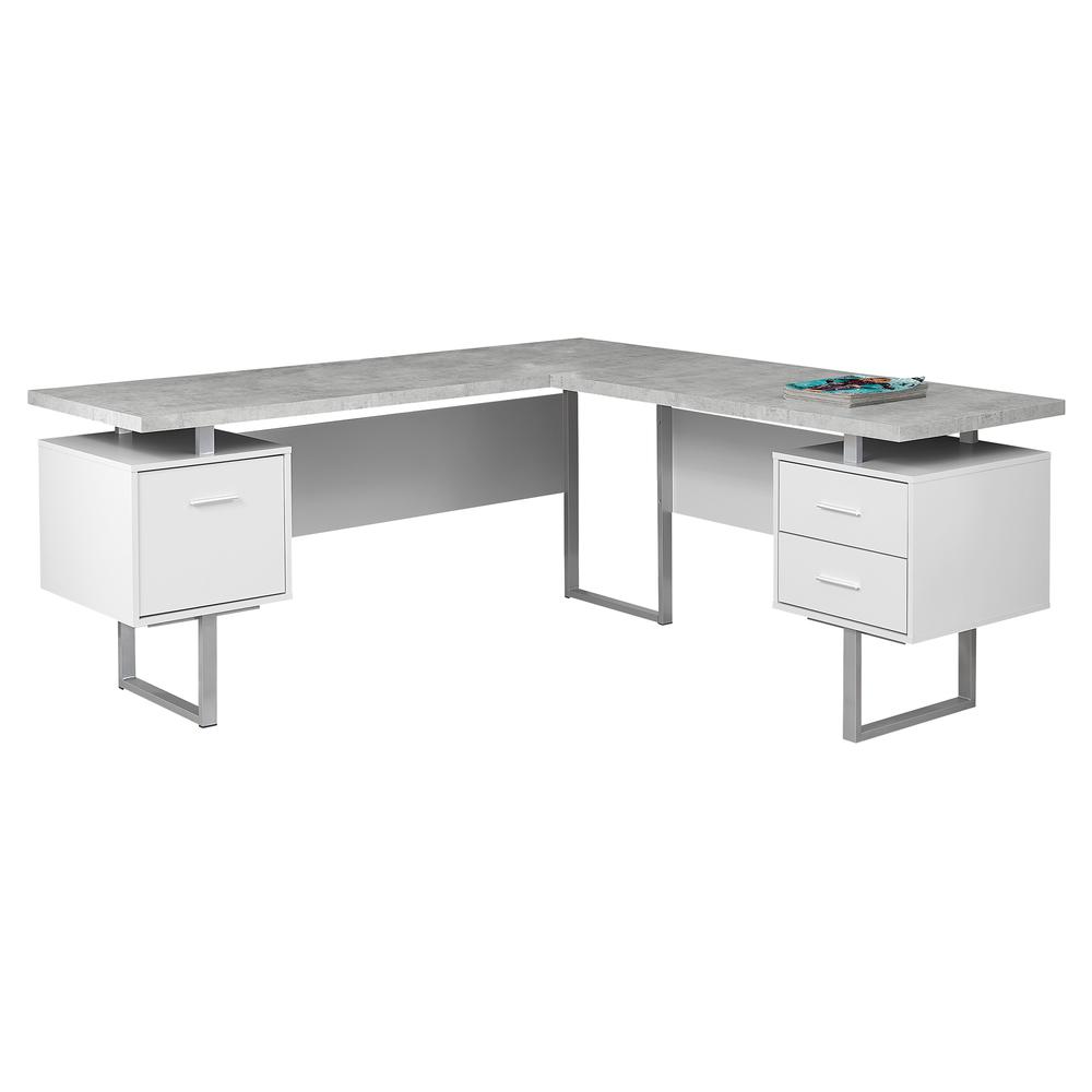 Computer Desk, Home Office, Corner, Left, Right Set-up, Storage Drawers, 70L. Picture 1