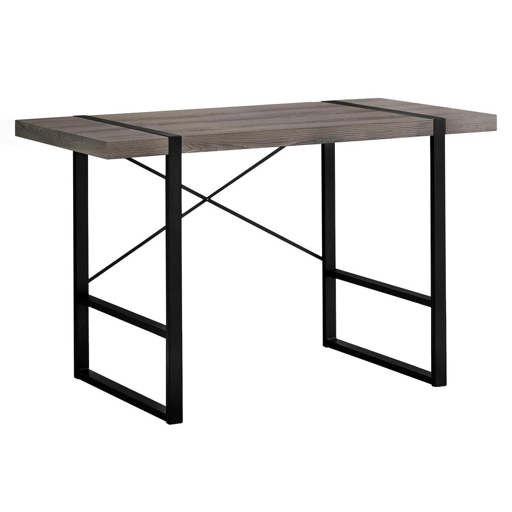 Computer Desk, Home Office, Laptop, 48L, Work, Brown Laminate, Black. Picture 1