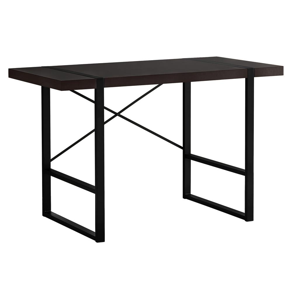 Computer Desk, Home Office, Laptop, 48L, Work, Brown Laminate, Black. Picture 1