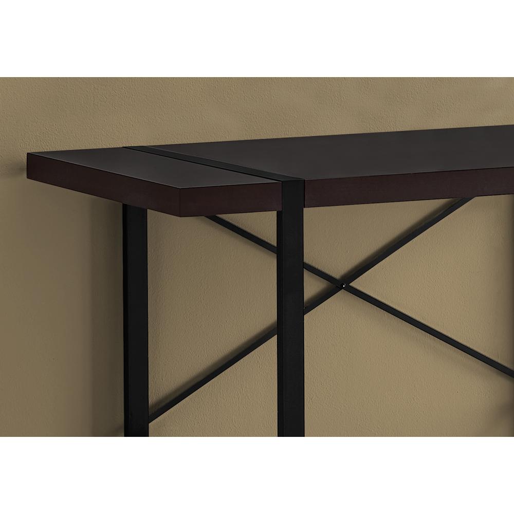 Computer Desk, Home Office, Laptop, 48L, Work, Brown Laminate, Black. Picture 3