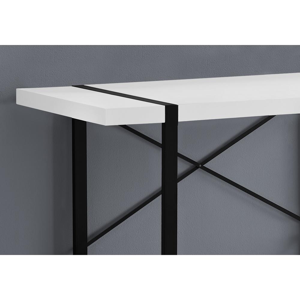Computer Desk, Home Office, Laptop, 48L, Work, White Laminate, Black. Picture 3