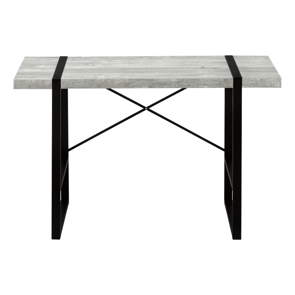Computer Desk, Home Office, Laptop, 48L, Work, Grey Laminate, Black. Picture 2