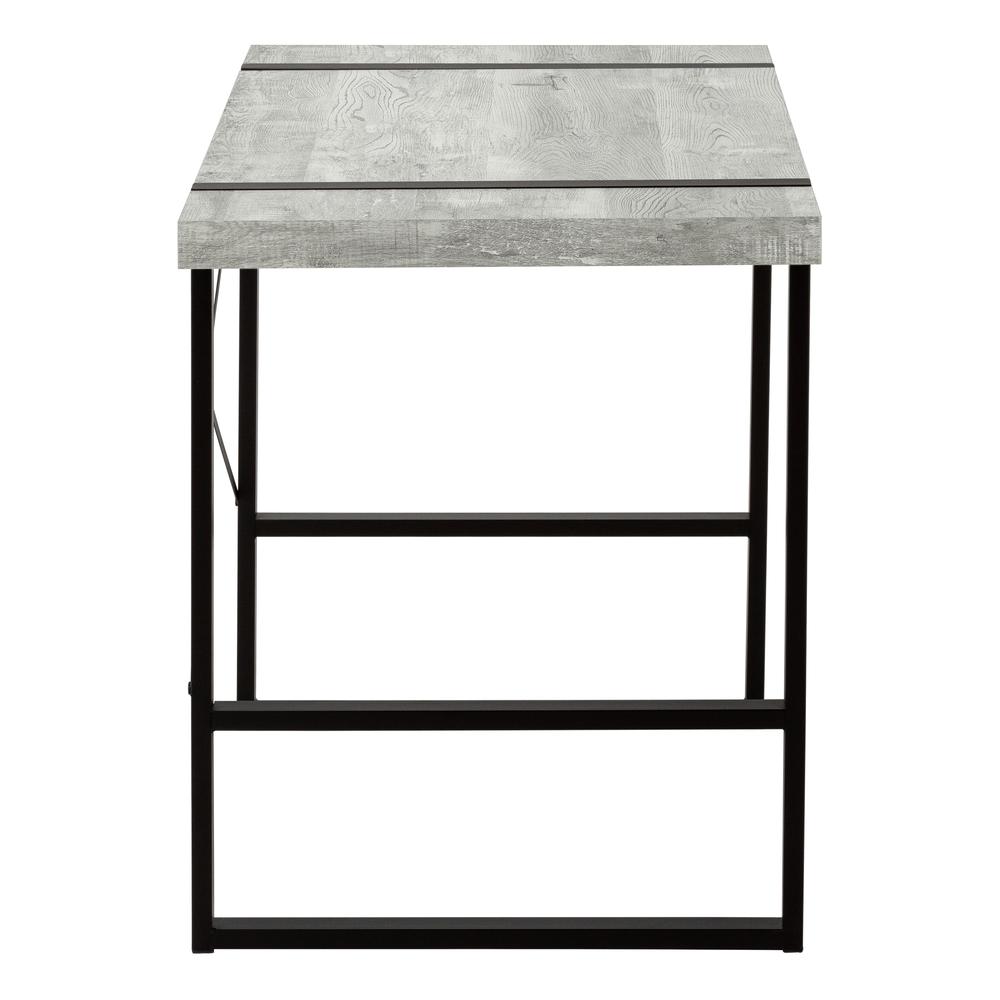 Computer Desk, Home Office, Laptop, 48L, Work, Grey Laminate, Black. Picture 4