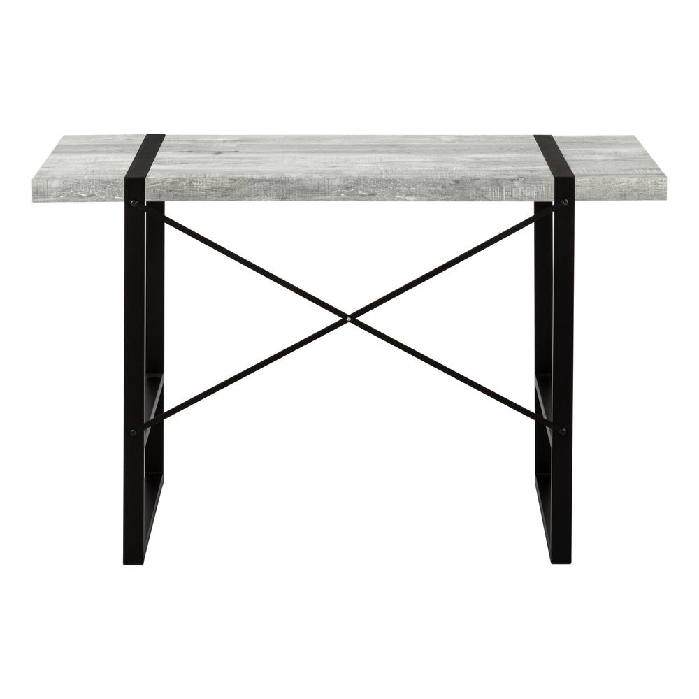Computer Desk, Home Office, Laptop, 48L, Work, Grey Laminate, Black. Picture 5