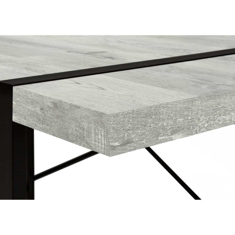 Computer Desk, Home Office, Laptop, 48L, Work, Grey Laminate, Black. Picture 6