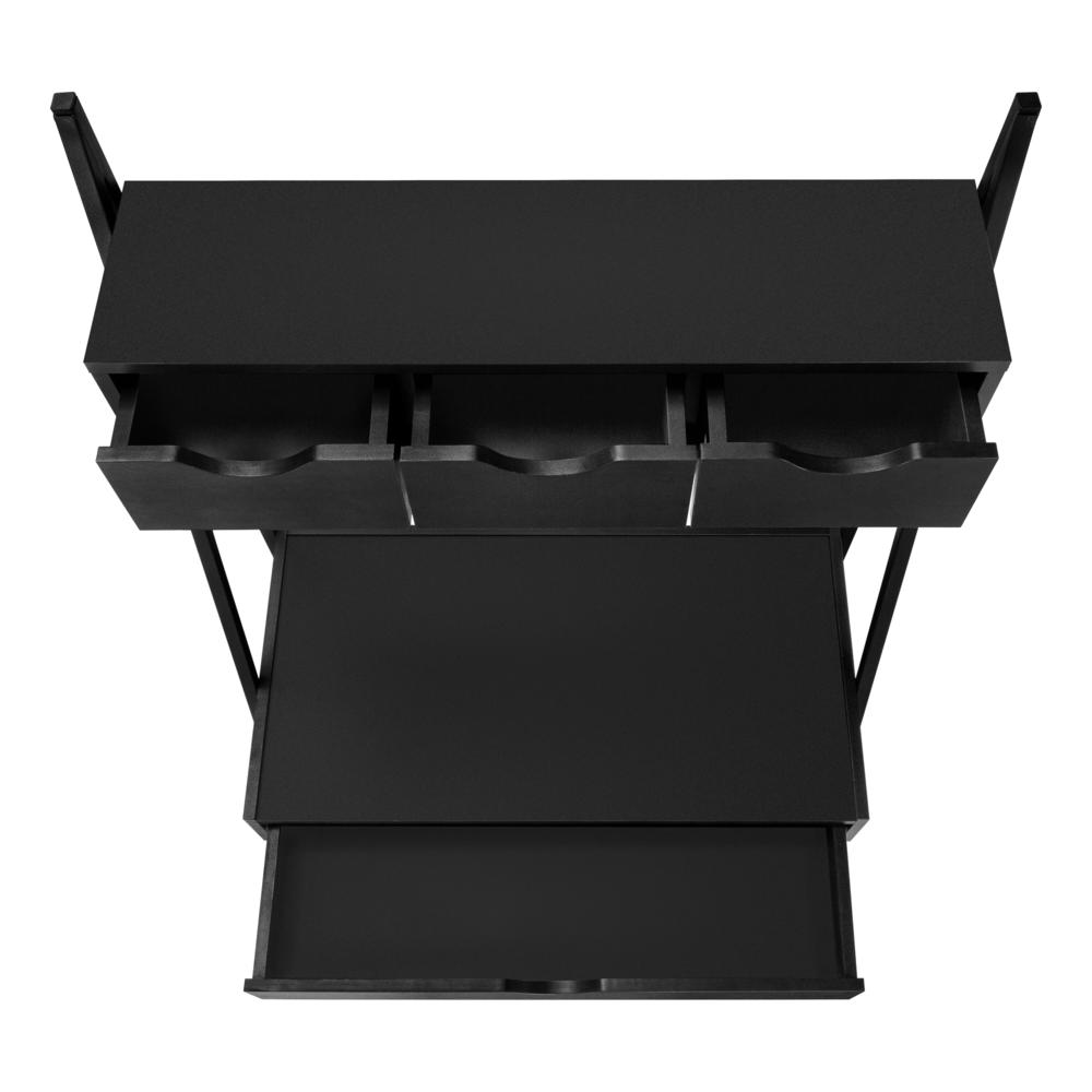 Computer Desk, Home Office, Laptop, Leaning, Storage Drawers, 32L, Work, Black. Picture 3