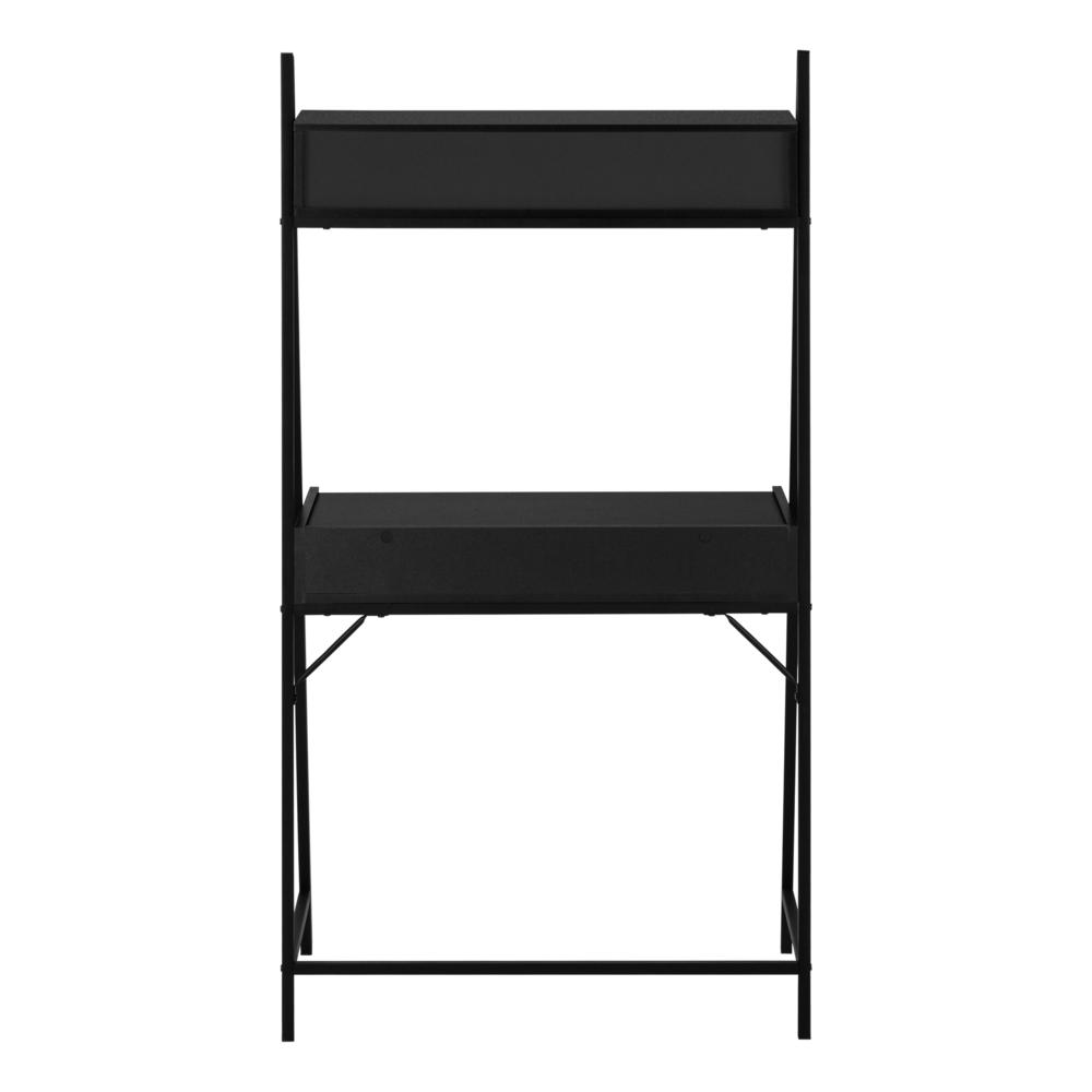 Computer Desk, Home Office, Laptop, Leaning, Storage Drawers, 32L, Work, Black. Picture 5