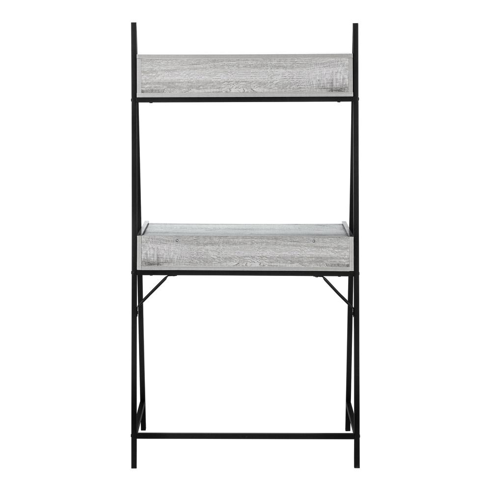 Computer Desk, Home Office, Laptop, Leaning, Storage Drawers, 32L, Work, Grey. Picture 5