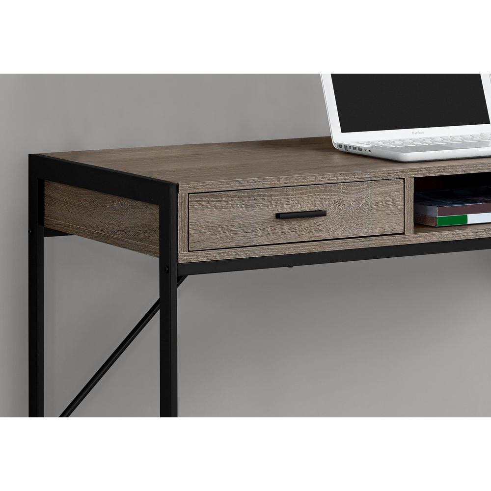 Computer Desk, Home Office, Laptop, Storage Drawers, 48L, Work, Brown Laminate. Picture 3