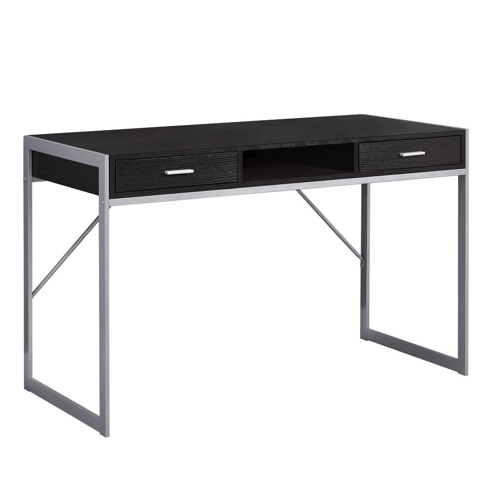 Computer Desk, Home Office, Laptop, Storage Drawers, 48L, Work, Brown Laminate. Picture 1