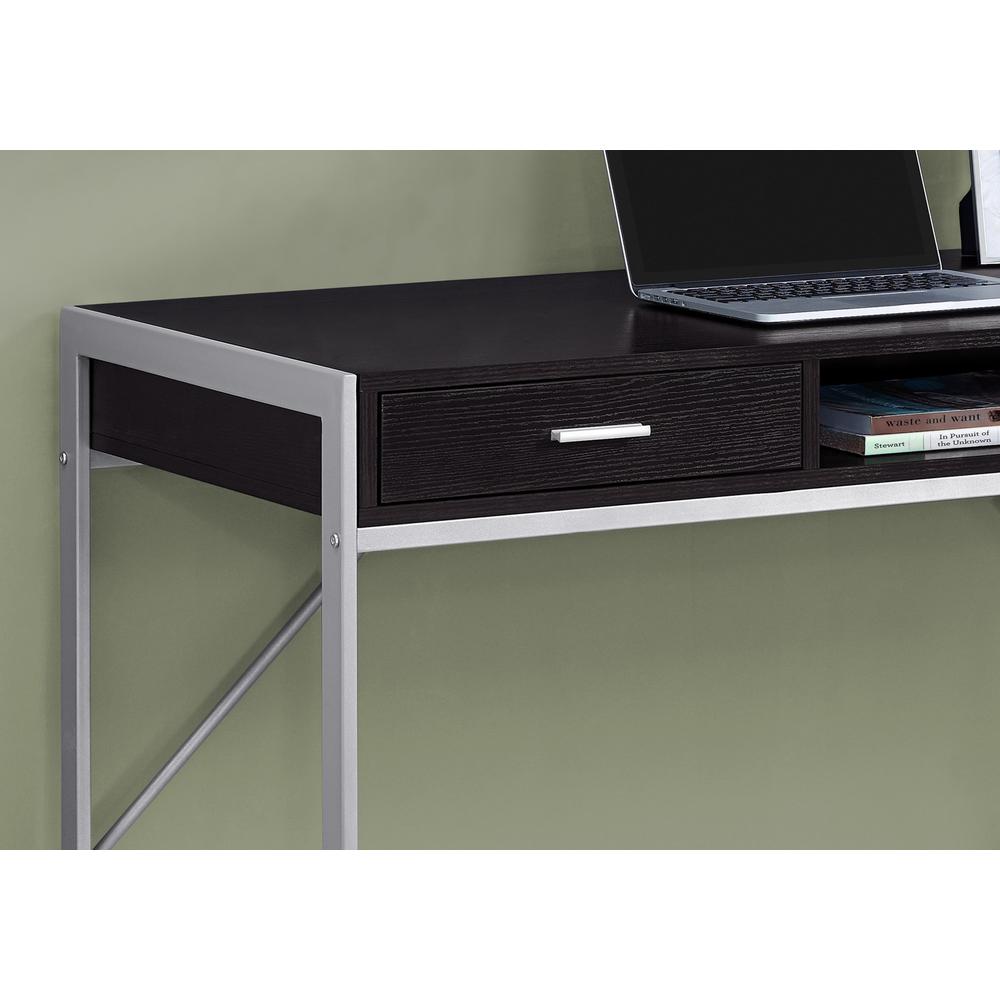 Computer Desk, Home Office, Laptop, Storage Drawers, 48L, Work, Brown Laminate. Picture 3
