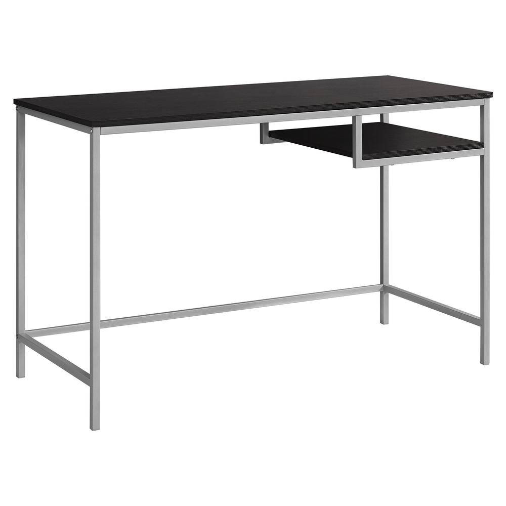 Computer Desk, Home Office, Laptop, 48L, Work, Brown Laminate, Grey. Picture 1