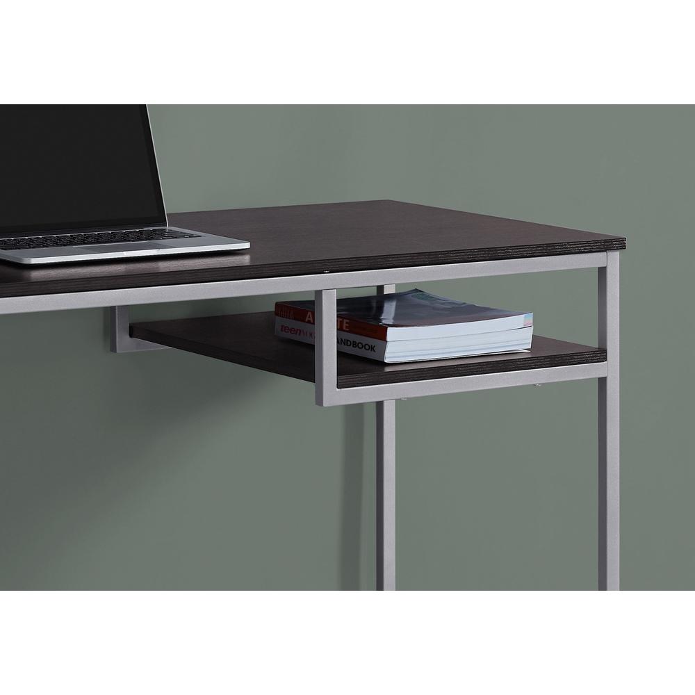 Computer Desk, Home Office, Laptop, 48L, Work, Brown Laminate, Grey. Picture 3