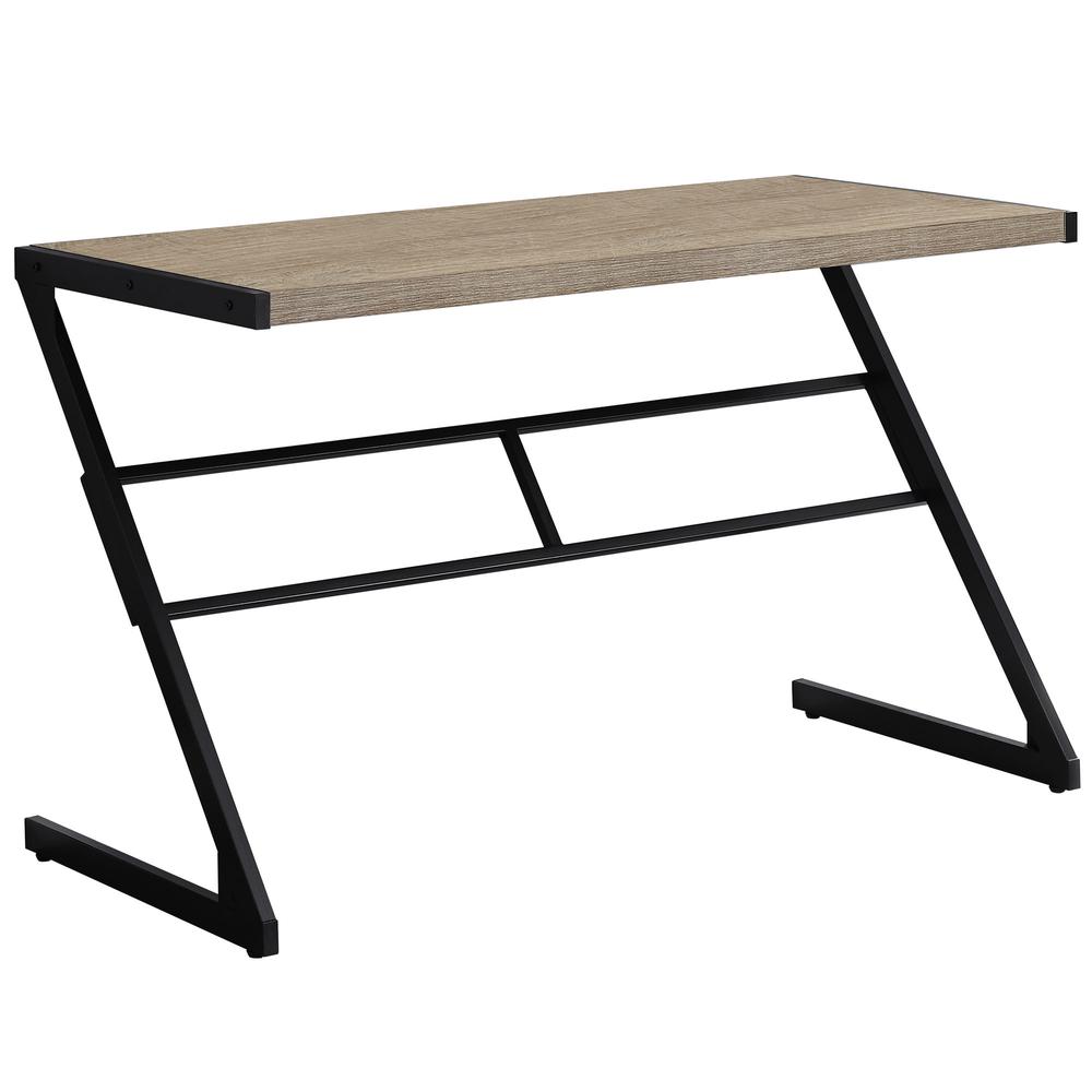 Computer Desk, Home Office, Laptop, 48L, Work, Brown Laminate, Black. Picture 1