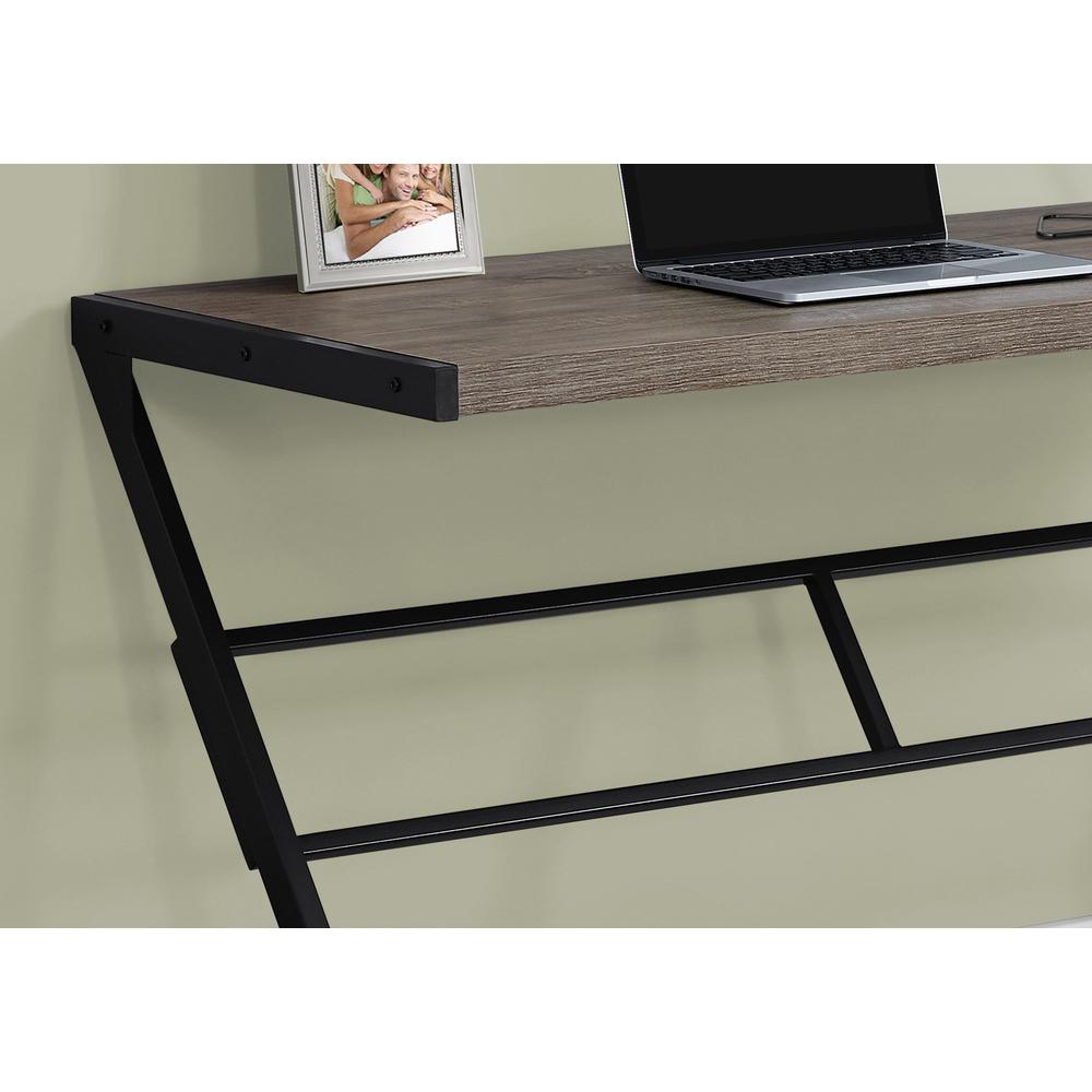 Computer Desk, Home Office, Laptop, 48L, Work, Brown Laminate, Black. Picture 3