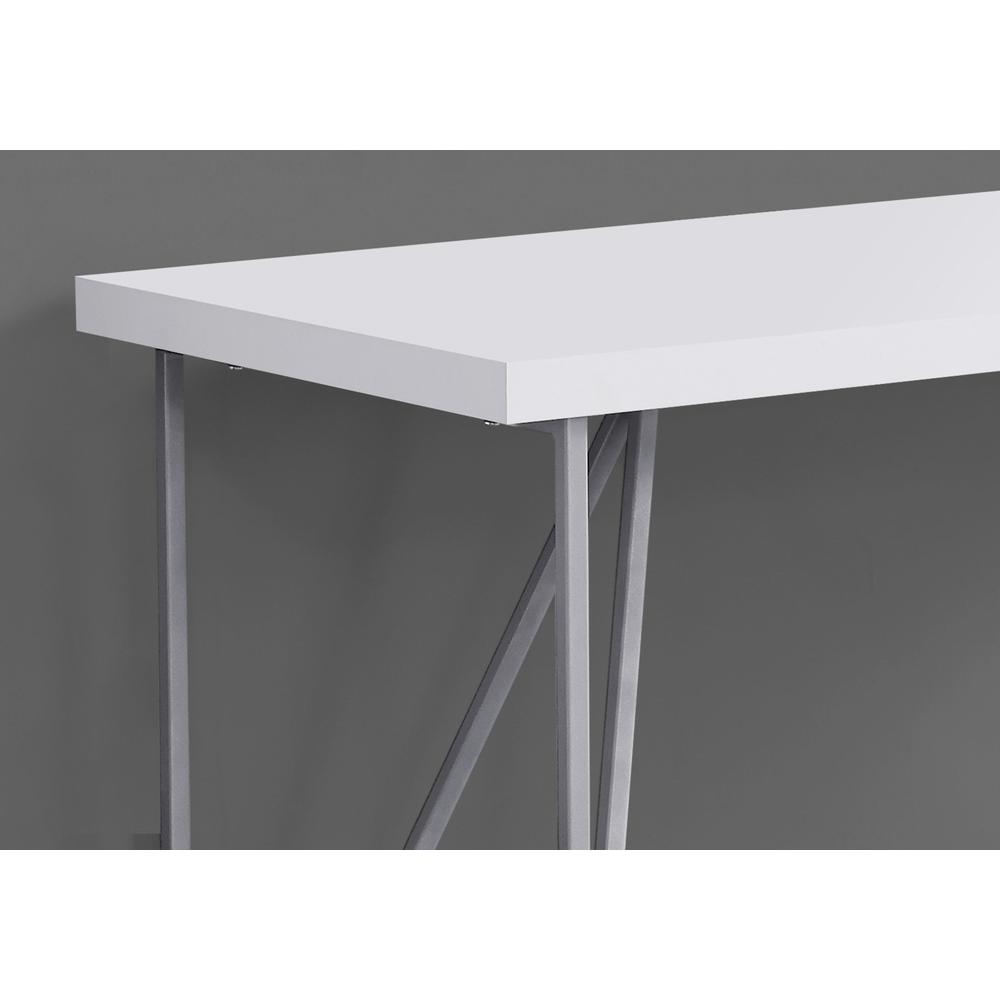 Computer Desk, Home Office, Laptop, 48L, Work, White Laminate, Grey. Picture 3