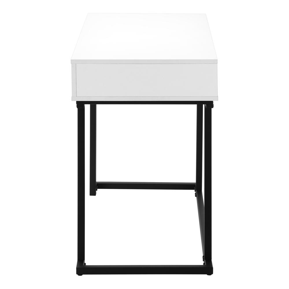Computer Desk, Home Office, Laptop, Storage Drawers, 42L, Work, Glossy White. Picture 3