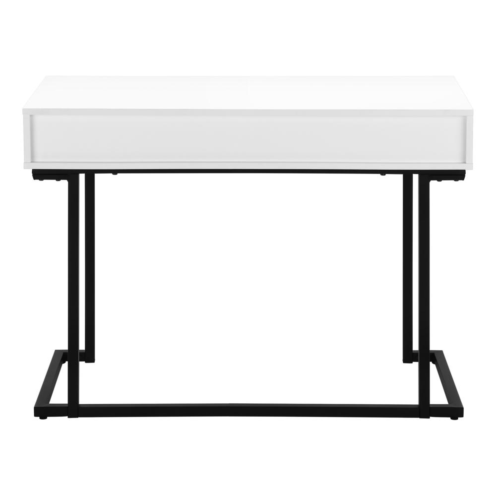Computer Desk, Home Office, Laptop, Storage Drawers, 42L, Work, Glossy White. Picture 4